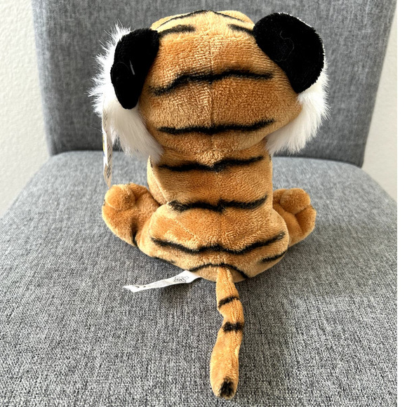 The Petting Zoo Plush Tiger Bright Eye Stuffed Animal, 8” - Picture 4 of 5